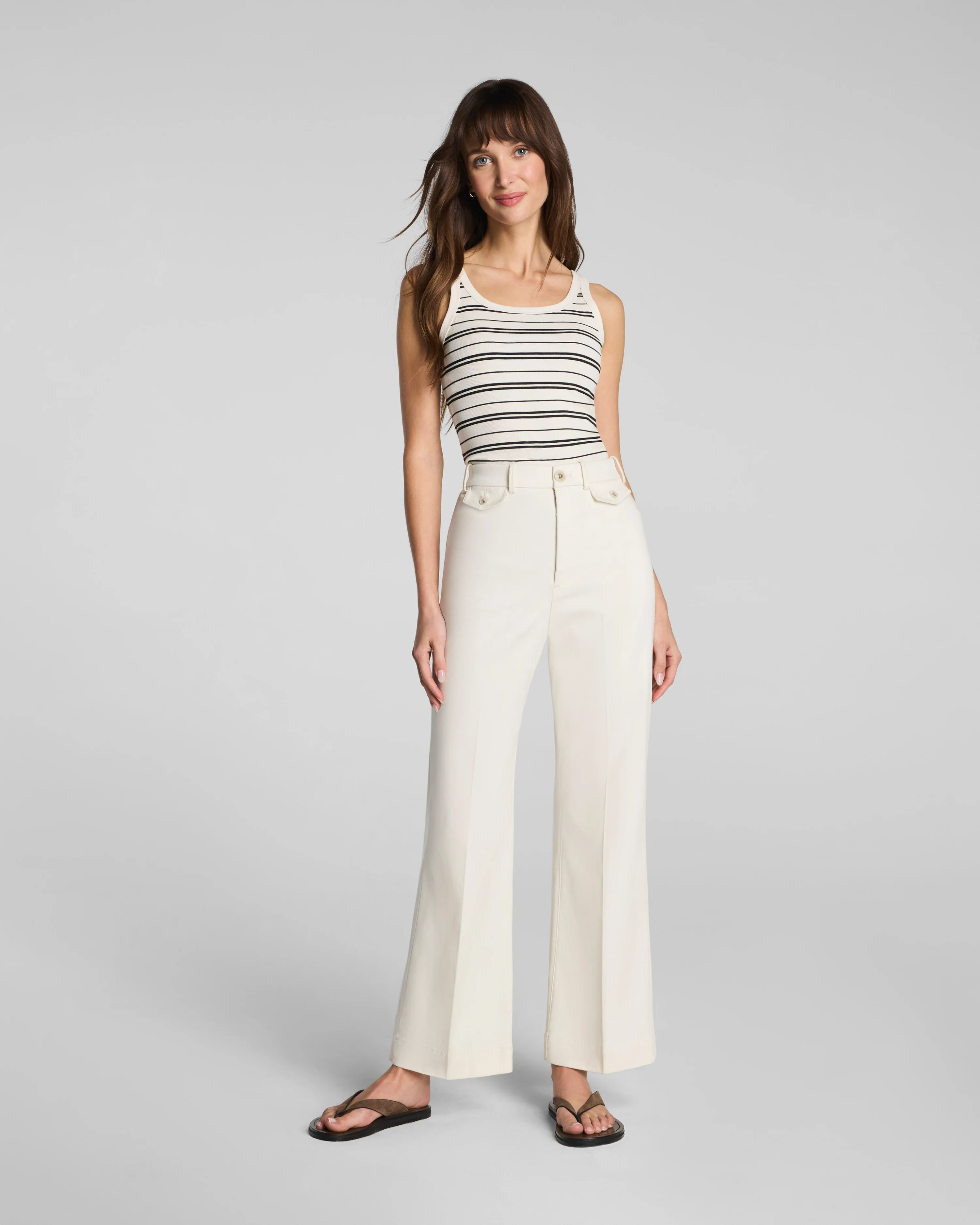 Cropped Flare Pants with Stretch | SPANXsupersmooth®  Twill Pants | Spanx
