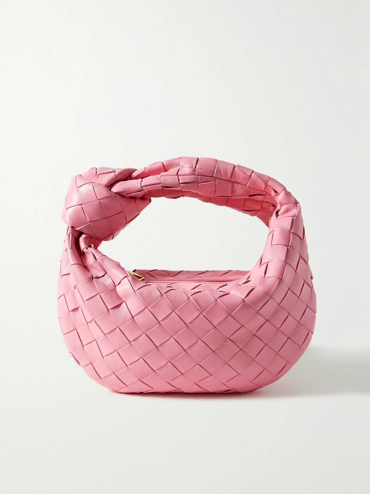 Bottega Veneta - Jodie Mini Knotted Intrecciato Leather Tote - Pink - one size | NET-A-PORTER APAC