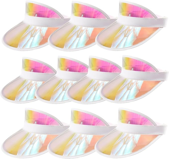 Ultrafun Unisex Candy Color Sun Visors Hats Plastic Clear UV Protection Cap for Sports Outdoor Ac... | Amazon (US)