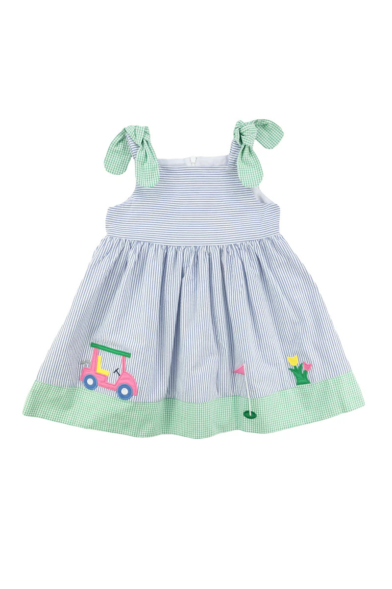 "Par for the Course" Golf Cart Seersucker Dress | Florence Eiseman