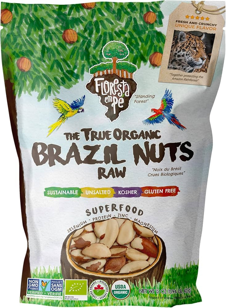 Floresta em Pé The True Organic Premium Brazil Nuts (15oz) Raw & Unsalted | Kosher | Non-Gmo | C... | Amazon (US)