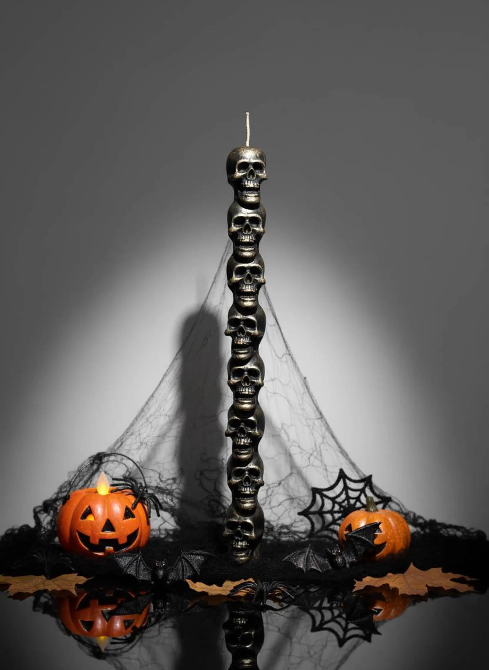 Skull Taper Candle Halloween Decor - Etsy | Etsy (US)