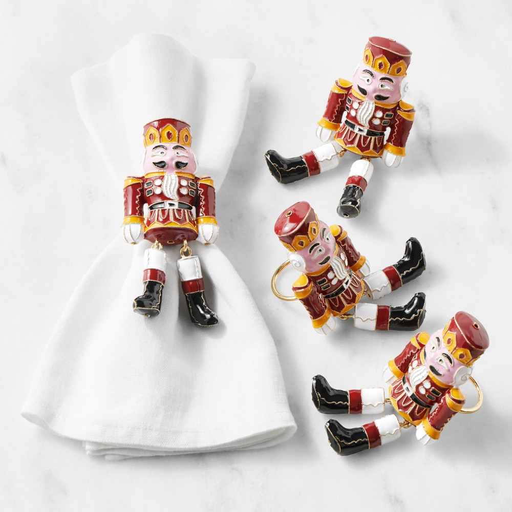 Cloisonné Nutcracker Napkin Rings, Set of 4 | Williams-Sonoma