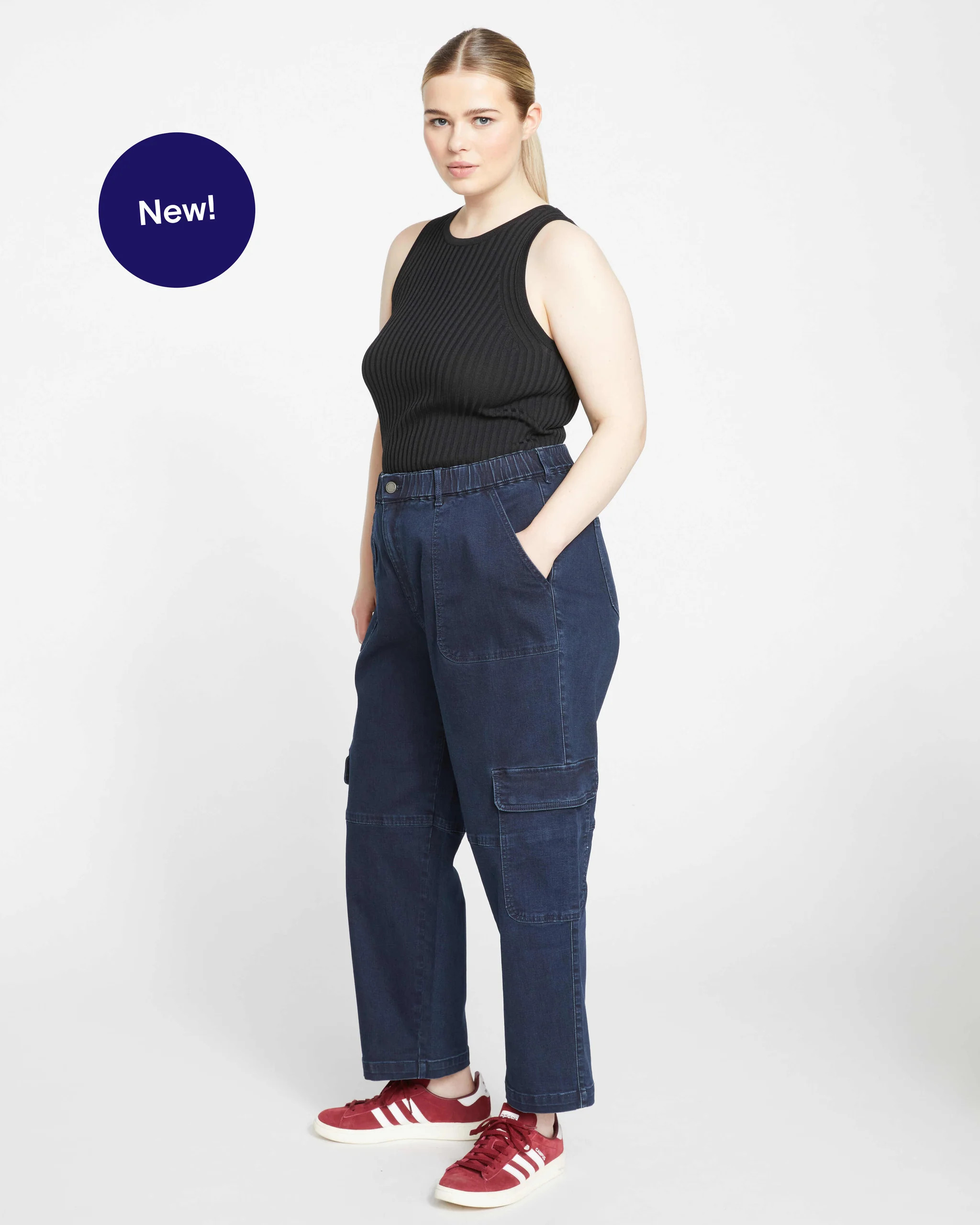 Karlee High Rise Cargo Jeans - Dark Indigo | Universal Standard