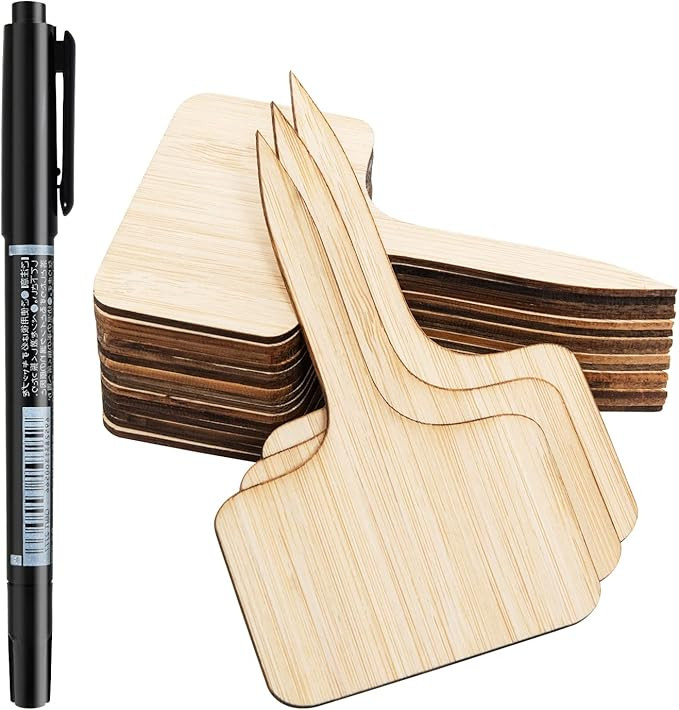 OBTANIM 75 Pack Bamboo T-Type Plant Labels with A Marker Pen, Garden Markers Sign Plant Tags for ... | Amazon (US)