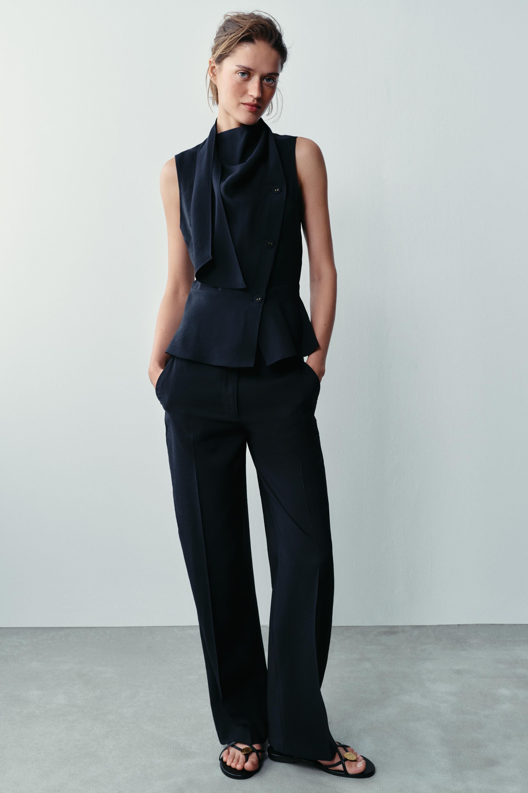 HIGH-RISE STRAIGHT-LEG TROUSERS | Zara US