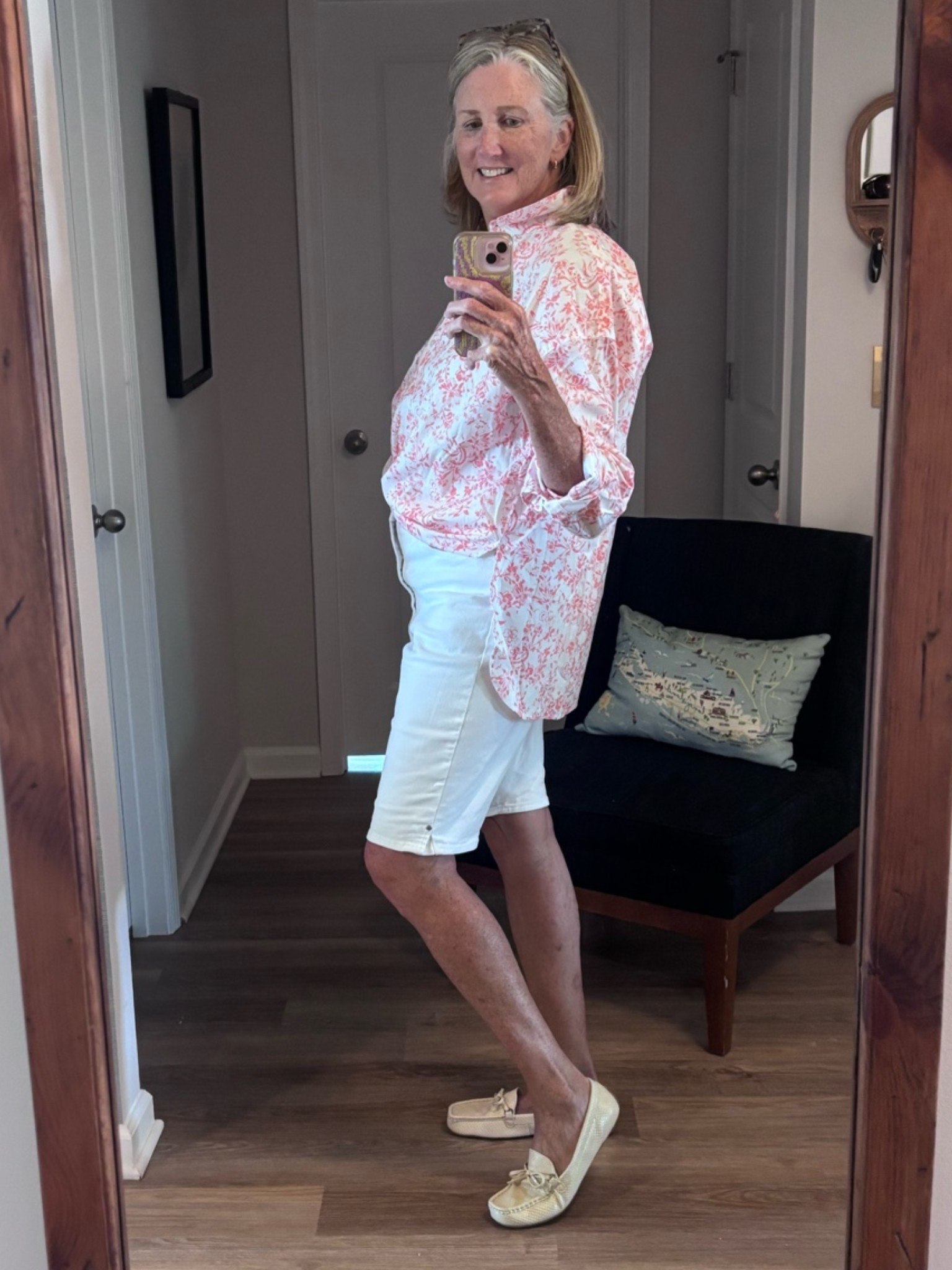 This lightweight button down is long enough to cover your behind, tuck in or tie in front. Comes in lots of patterns!

#LTKootd #LTKOver40 #LTKmomlife