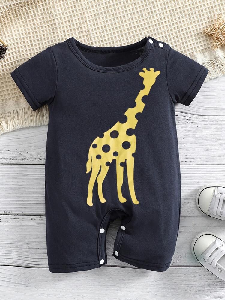 Baby Boy Cartoon Graphic Tee Romper | SHEIN