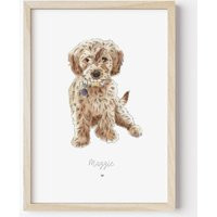 Personalised Pet Portrait Print, Custom Ink & Watercolour Style Illustration, Animal Art, Lover Gift, Dog Cat Portrait, Loss Gift | Etsy (US)