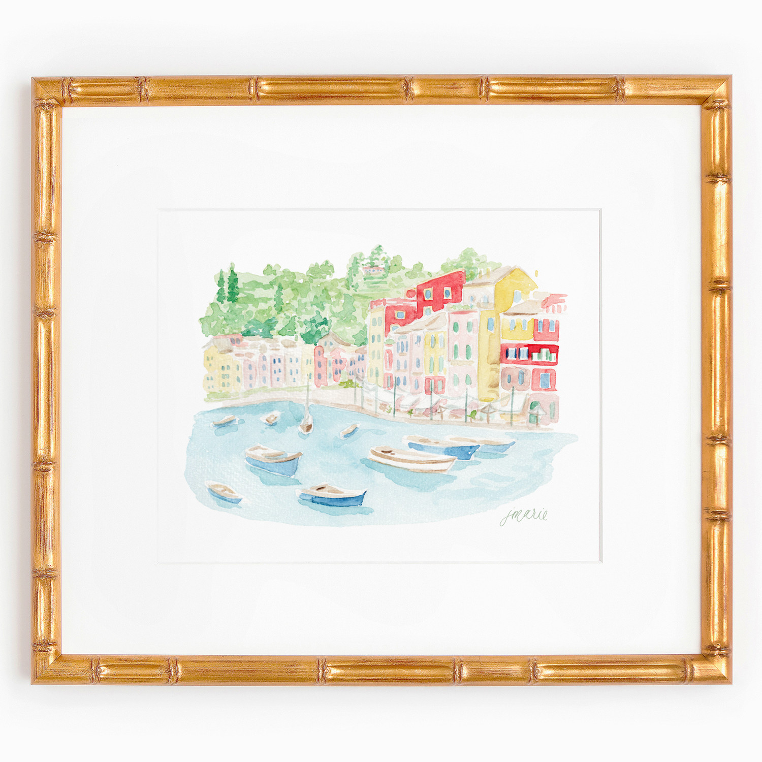 Portofino Watercolor Art Print (Vertical & Horizontal Available) — Simply Jessica Marie | Simply Jessica Marie