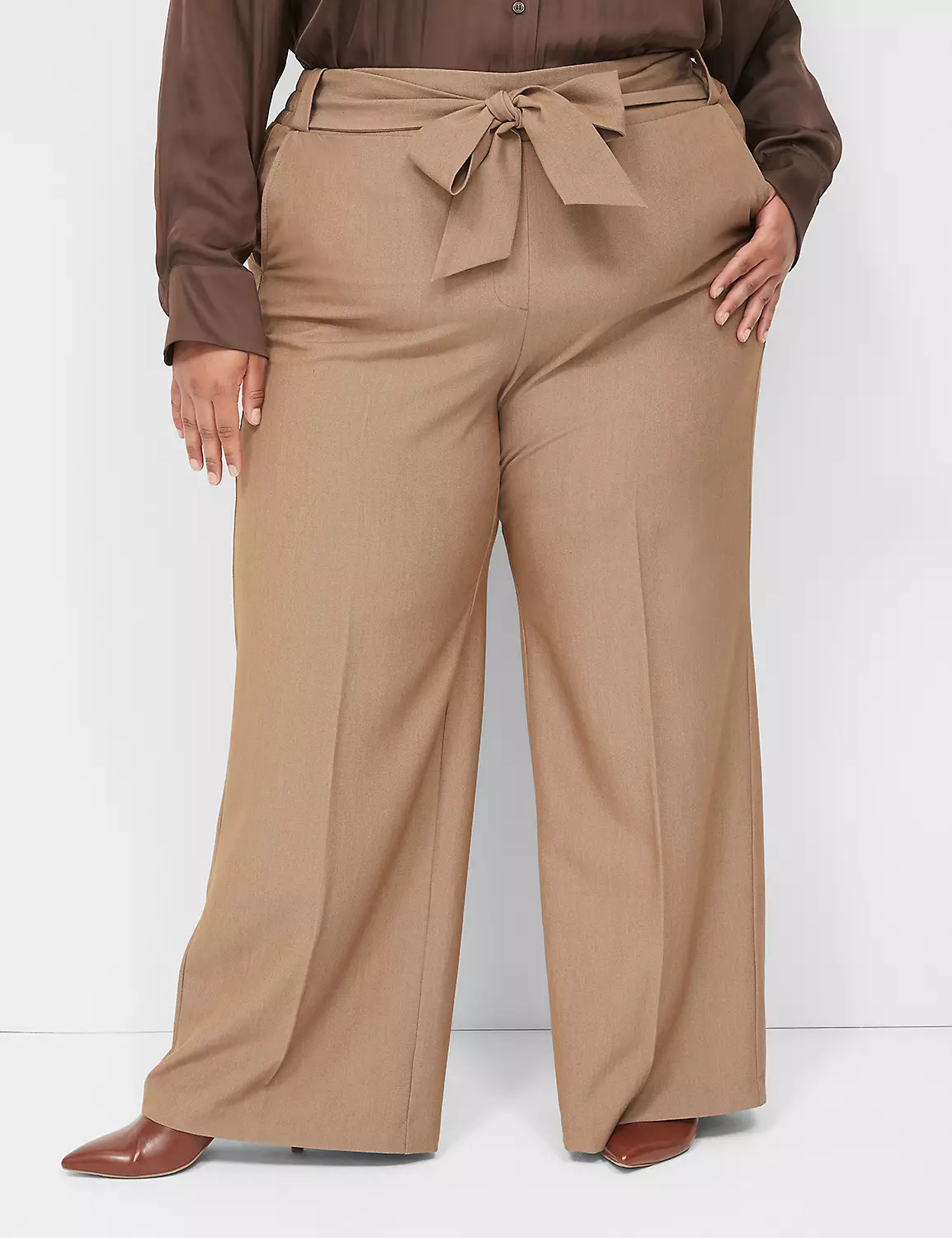 Perfect Drape High-Rise Wide Leg Pant With Belt | LaneBryant | Lane Bryant (US)