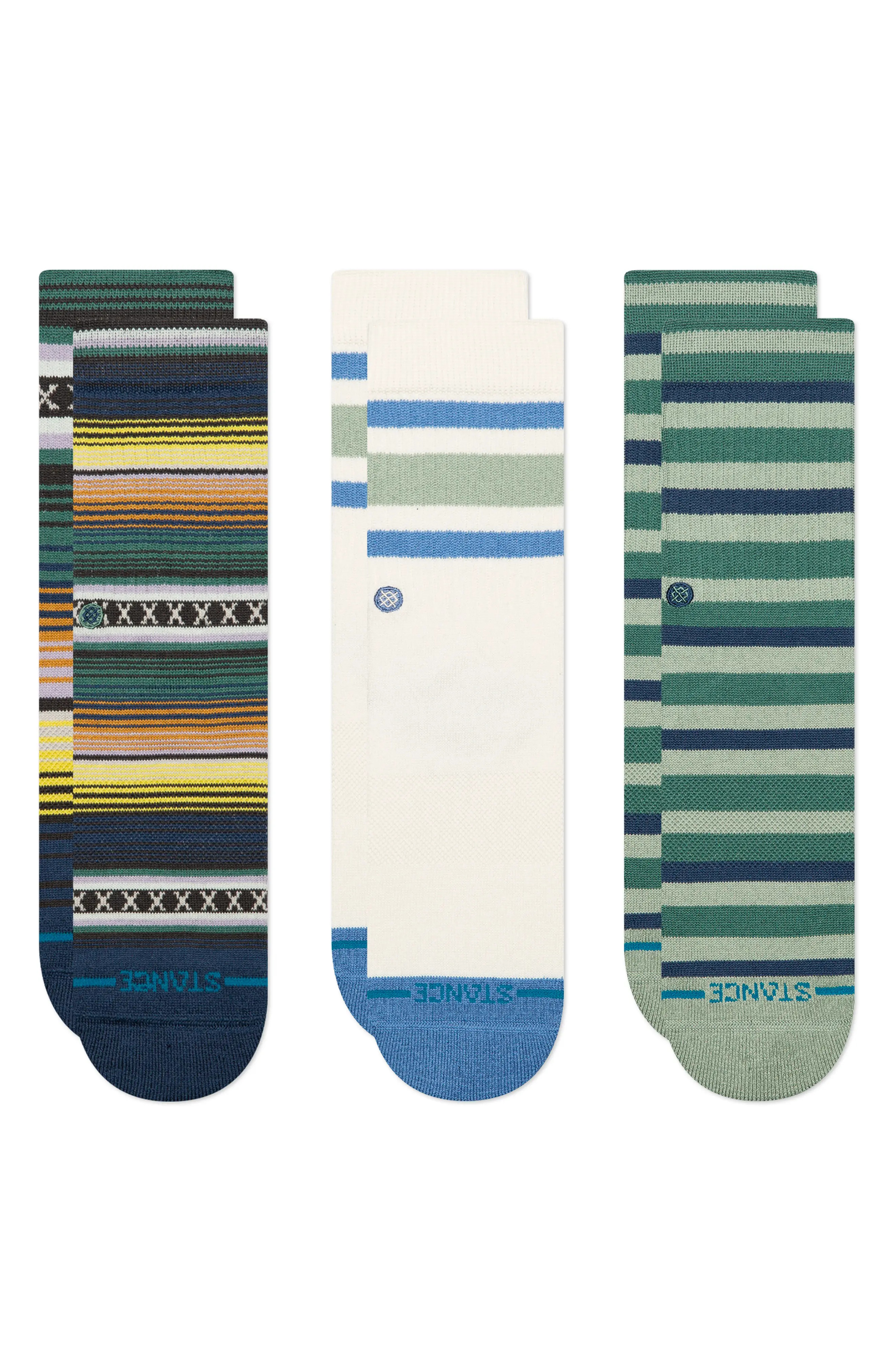 Kids' Assorted 3-Pack Stripe Crew Socks (Men) | Nordstrom | Nordstrom