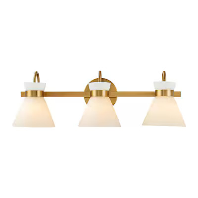 Origin 21 Zadie 24-in 3 -Light Champagne Mid-century Vanity light | Lowe's