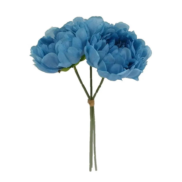Mainstays 10.5" Tall Artificial Polyester Teal Peonies, Indoor Flowers Bouquet | Walmart (US)