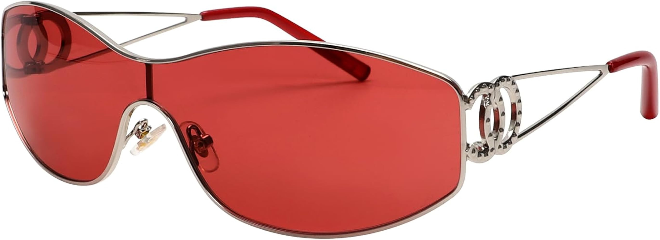 Y2k Sunglasses Womens Glasses Metal Shades Wire Frame Oval Sun Glasses for Women Trendy 2000s 90s... | Amazon (US)