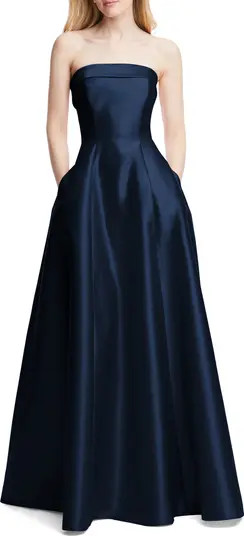 Strapless Cuff Satin Gown | Nordstrom