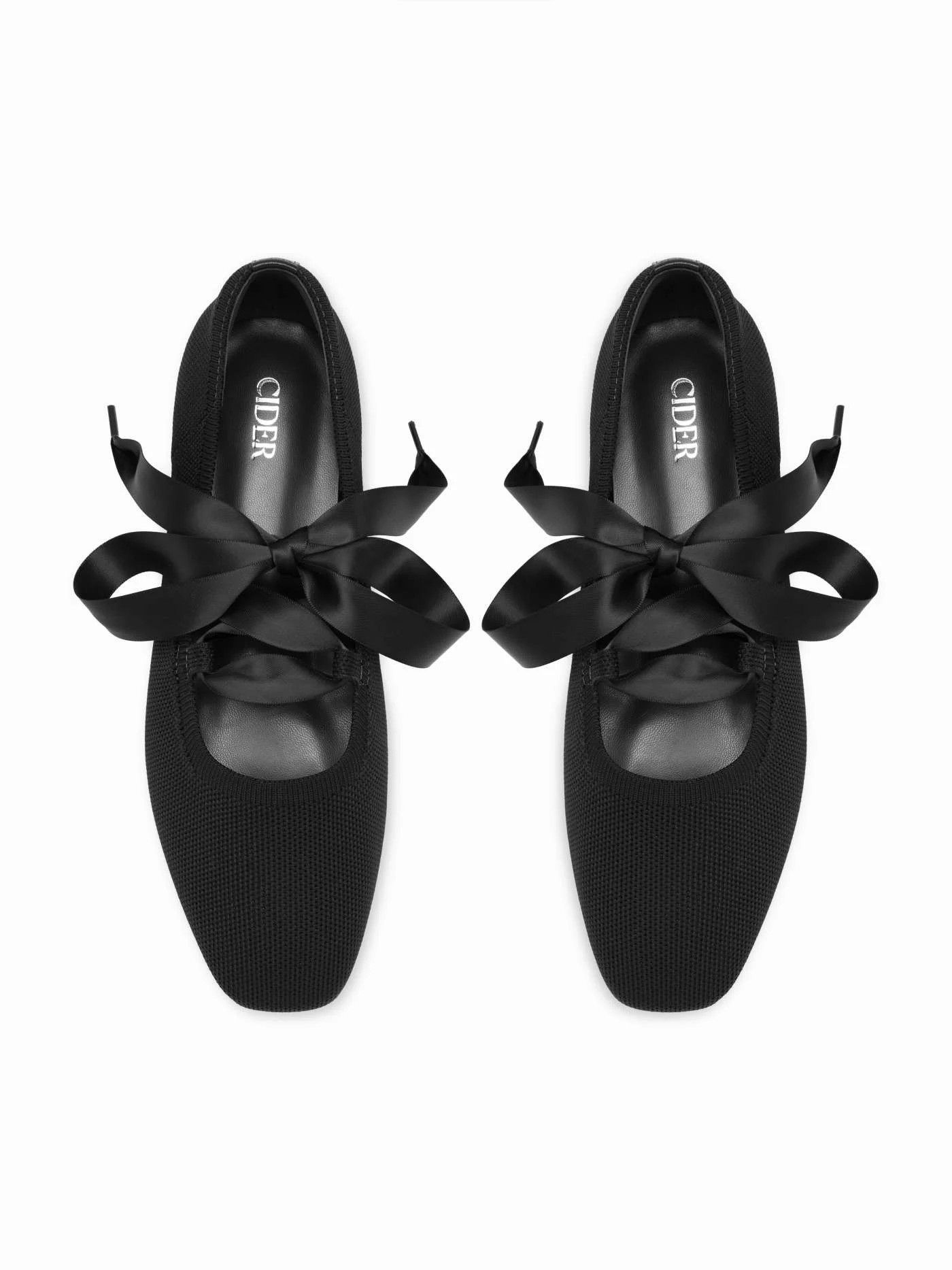 SQUARE TOE LACE-UP FLATS | Cider