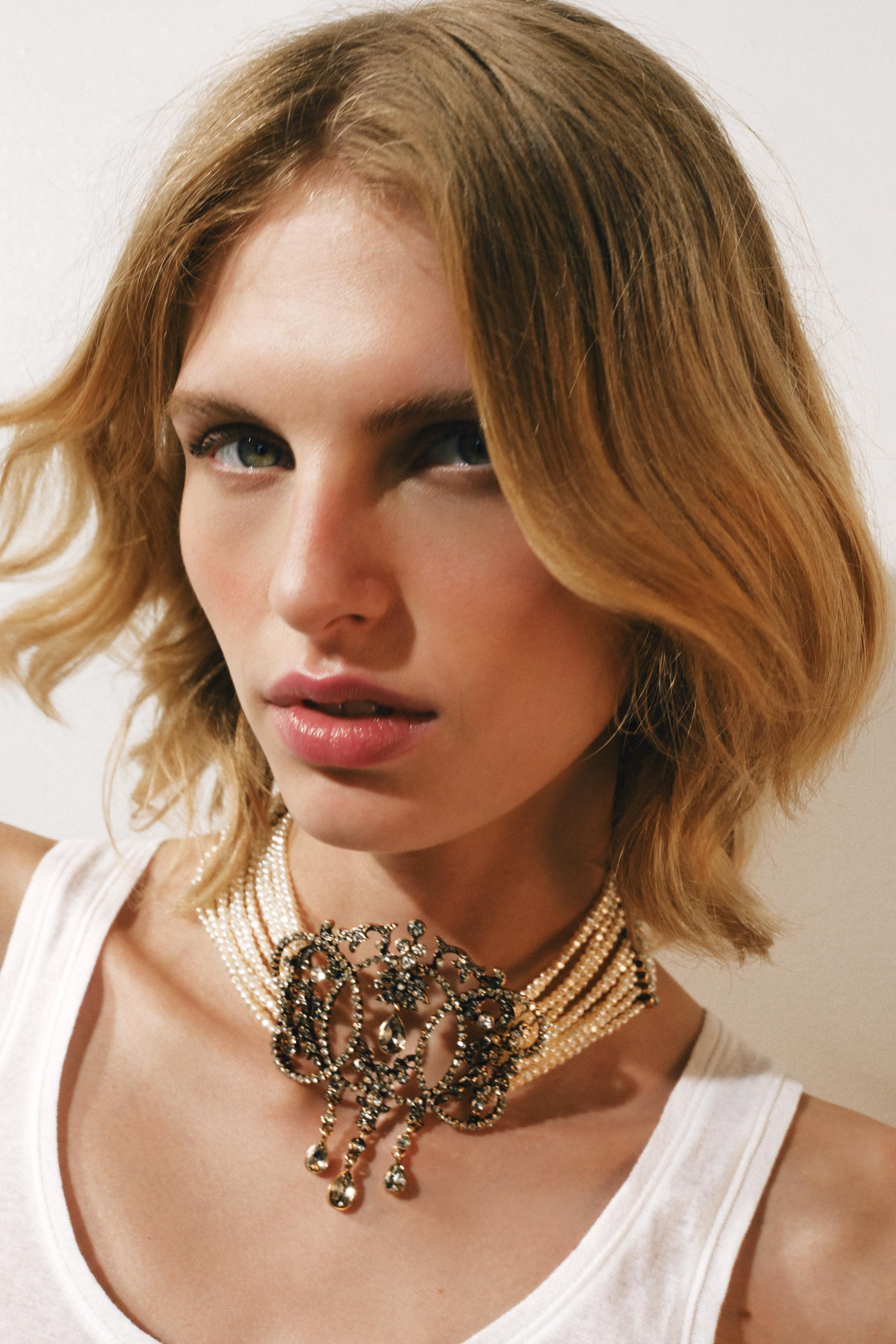 PEARL AND GEM CHOKER NECKLACE | Zara US