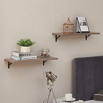 SUPERJARE Wall Mounted Floating Shelves, Set of 2, Display Ledge, Storage Rack for Room/ Kitchen/ Of | Amazon (US)