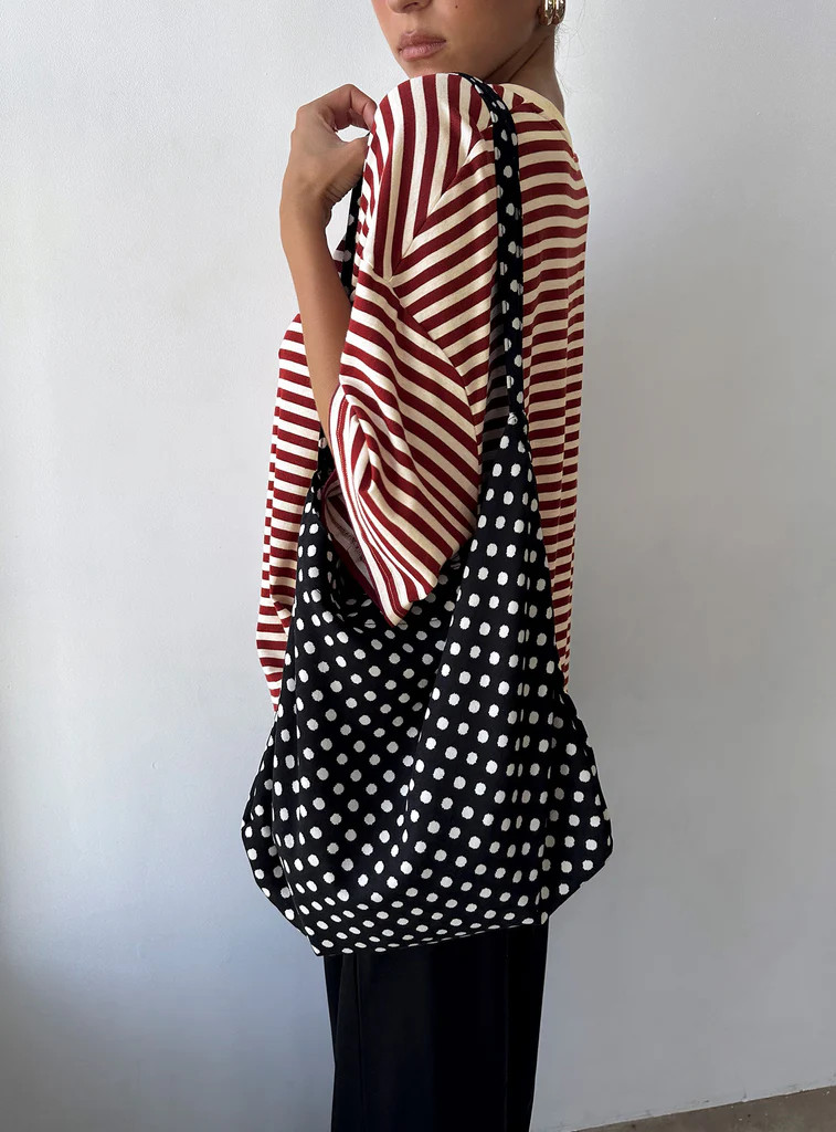 Tempting Tote Bag Black Polka | Princess Polly US