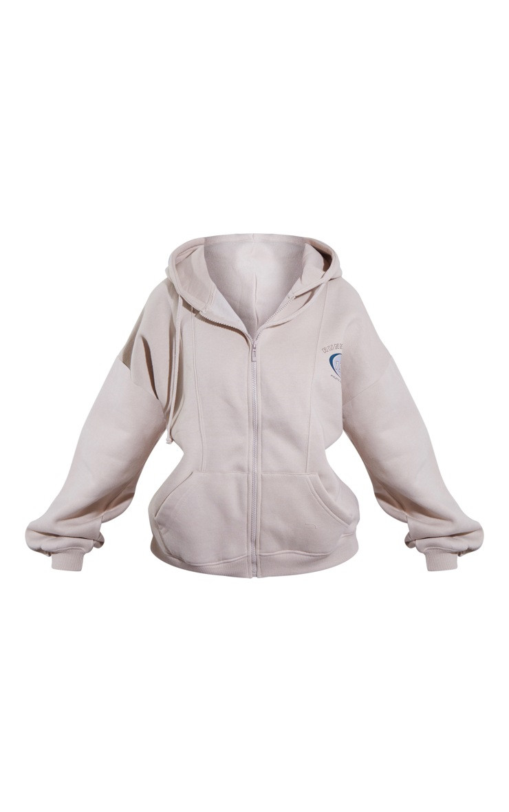 Petite Stone Zip Up Hoodie | PrettyLittleThing US