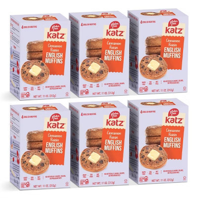 Katz Gluten Free Cinnamon Raisin English Muffins - 6 Pack | Target