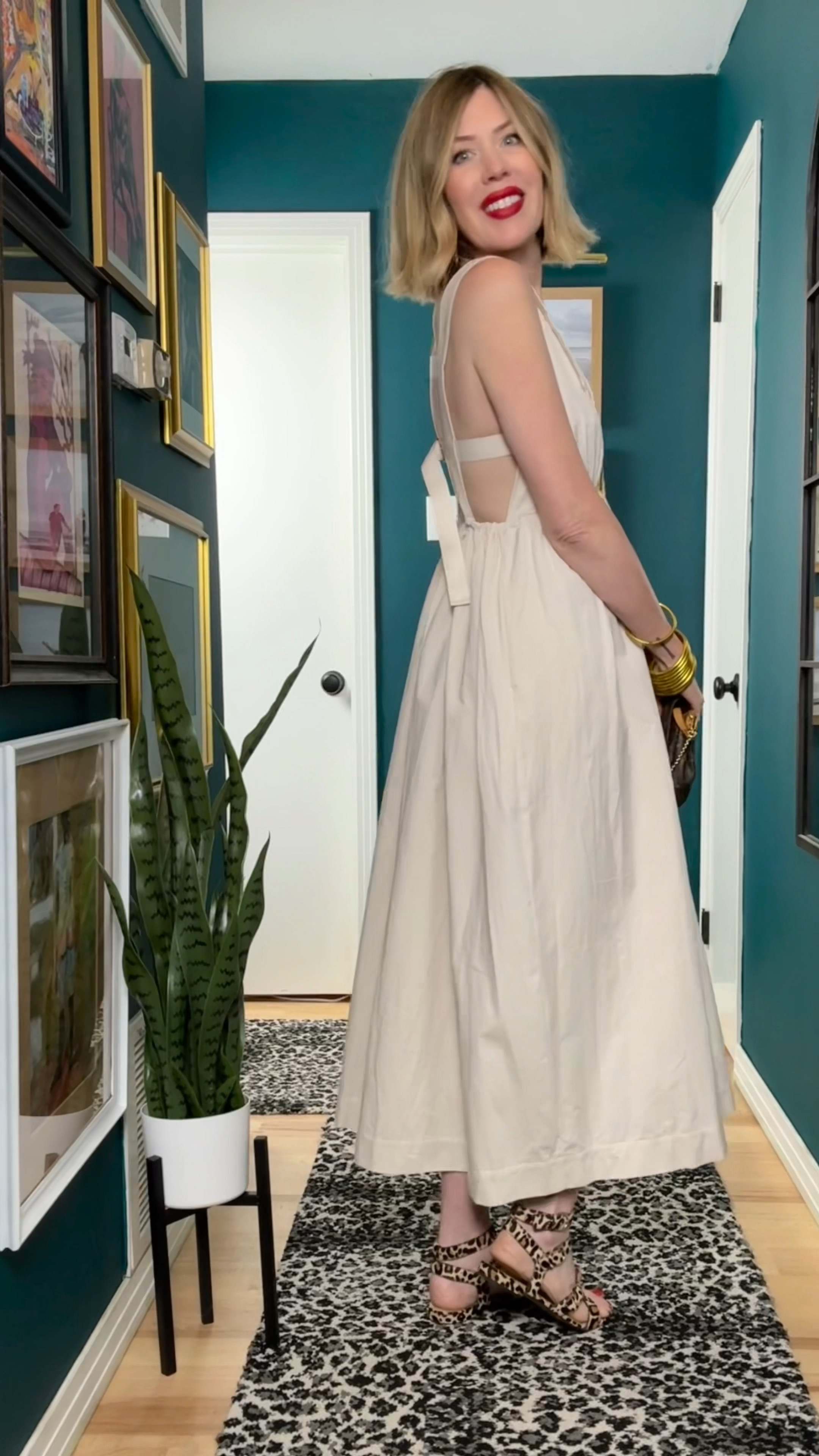 💋Received a special delivery today from Dillards! I could not have been happier with the customer service I received in the store. Shoutout to the sales associate that offered to ship because they did not have my size in stock. So we Ordered a smaller size and it arrived in just three days! This dress is absolutely adorable, especially loving the wide strap detail in the back. Chef's kiss perfection! If it came in black I would order it too!💯
#summerdress #partydress #brunchdress #beachdress

#LTKOver40 #LTKWedding #LTKParties