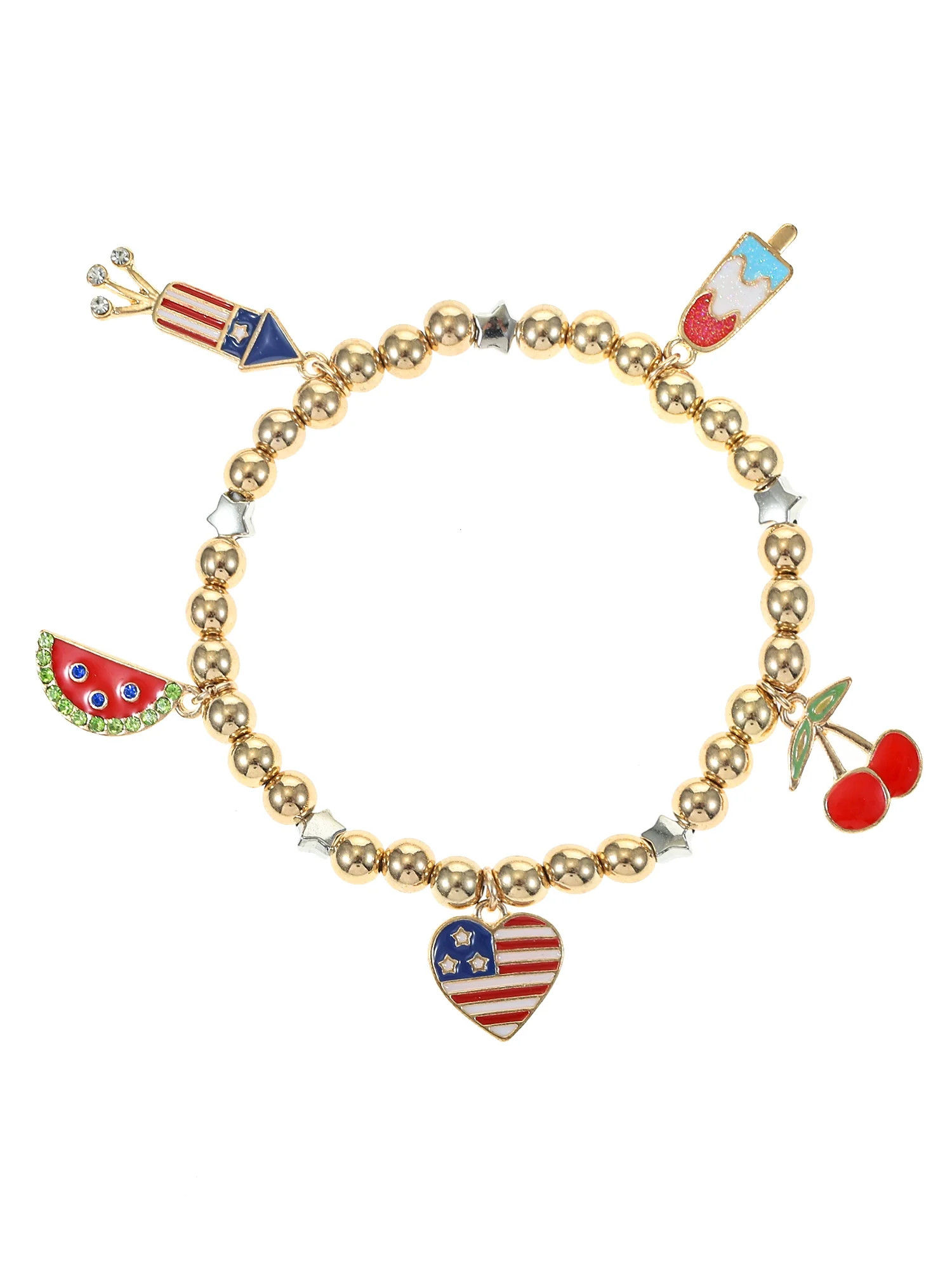 Way to Celebrate Americana Goldtone Summertime Charm Bracelet, 1 Pieces | Walmart (US)