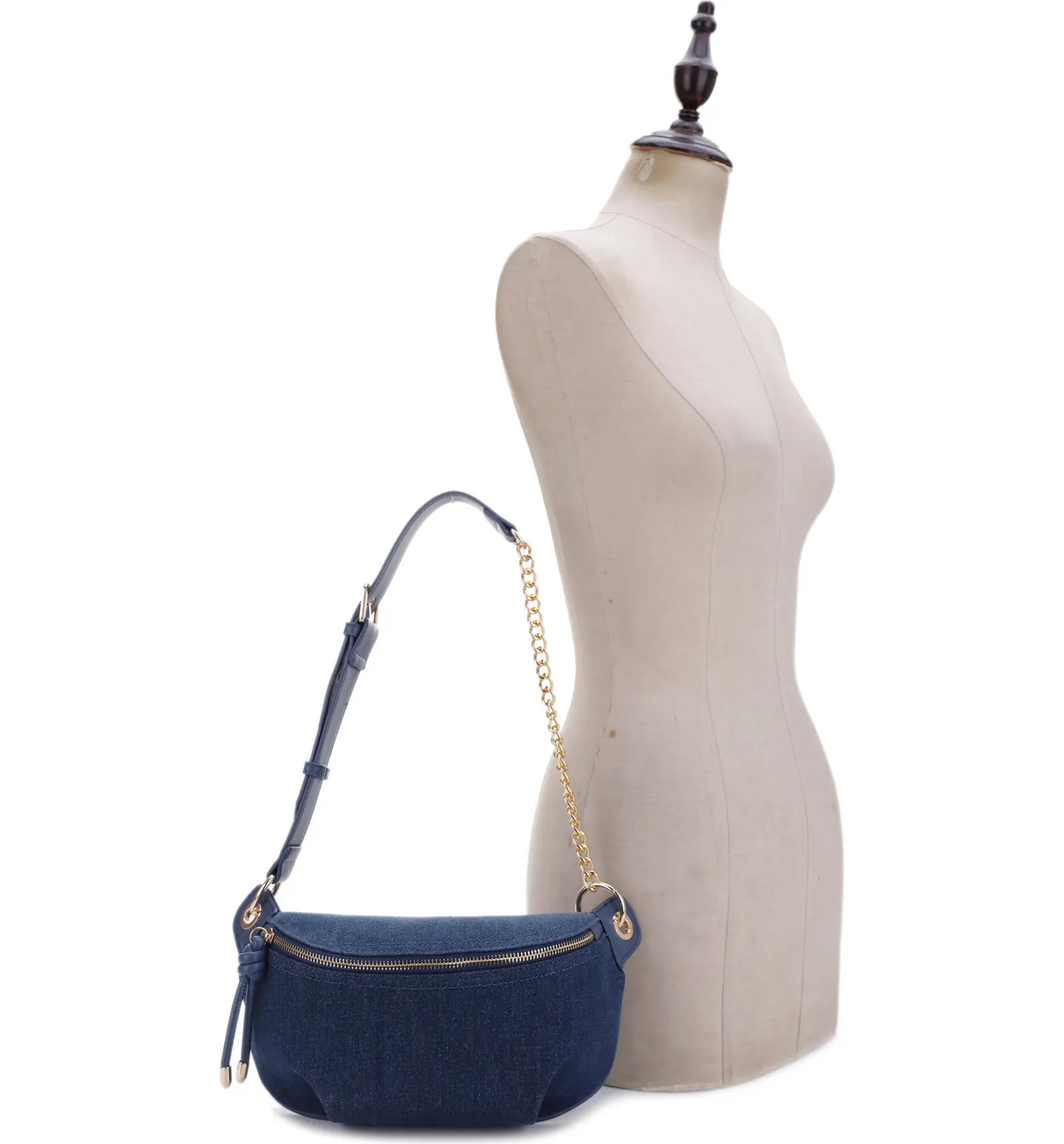 Evelyn Denim & Vegan Leather Belt Bag | Nordstrom