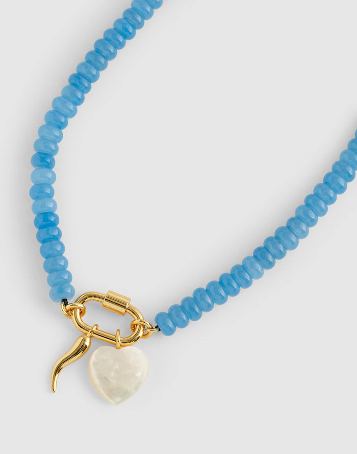 Semiprecious Beaded Carabiner Charm Necklace | Madewell