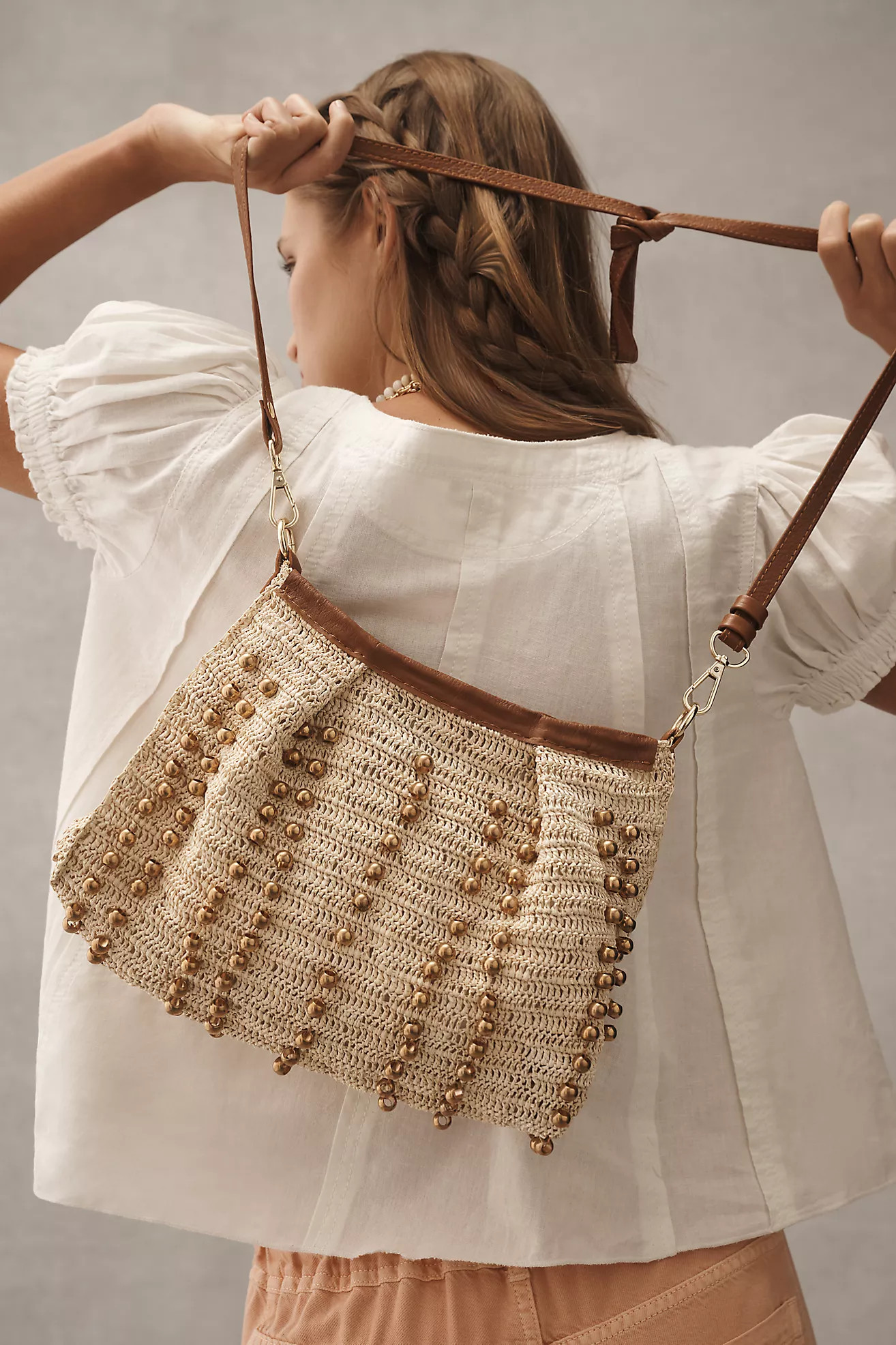 Sensi Studio Beaded Toquilla Straw Crossbody Clutch | Anthropologie (US)