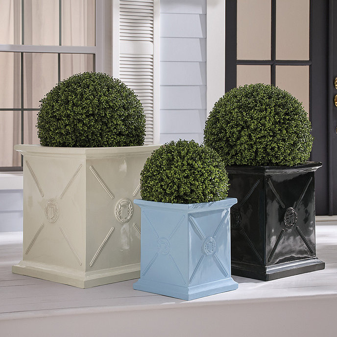 Beauclaire Square Stone & Fiberglass Planter Garden Container | Ballard Designs, Inc.