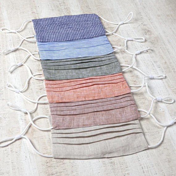 Summer Linen Face Masks Adjustable Fabric Face Mask Pure | Etsy | Etsy (US)
