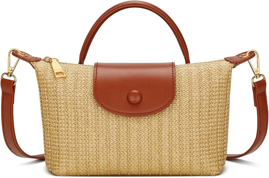 KKXIU Mini Top Handle Purse for Women Small Summer Straw Beach Crossbody Bags for Lady Handbags | Amazon (US)