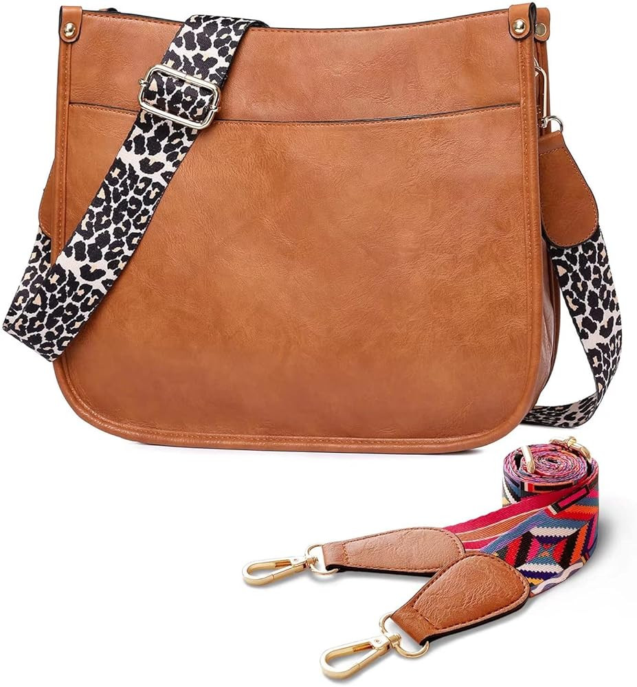 AUYOCO Vegan Leather Crossbody Bags for Women, Crossbody Purse with Guitar Strap Zipped Pockets H... | Amazon (US)