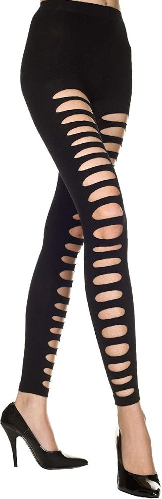 MUSIC LEGS Big Hole Spandex Opaque Stirrup Leggings, Black | Amazon (US)