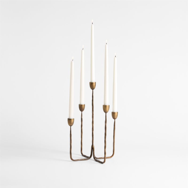 Barteau Antique Brass Candelabra + Reviews | Crate & Barrel | Crate & Barrel