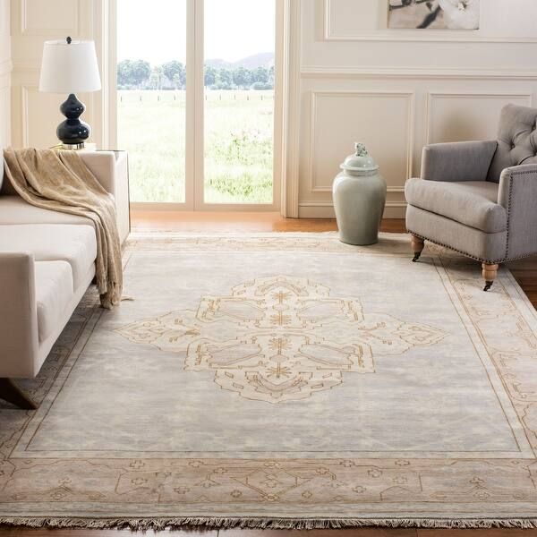 Safavieh Couture Hand-knotted Oushak Richtsje Traditional Oriental Wool Rug with Fringe - 6' x 9'... | Overstock