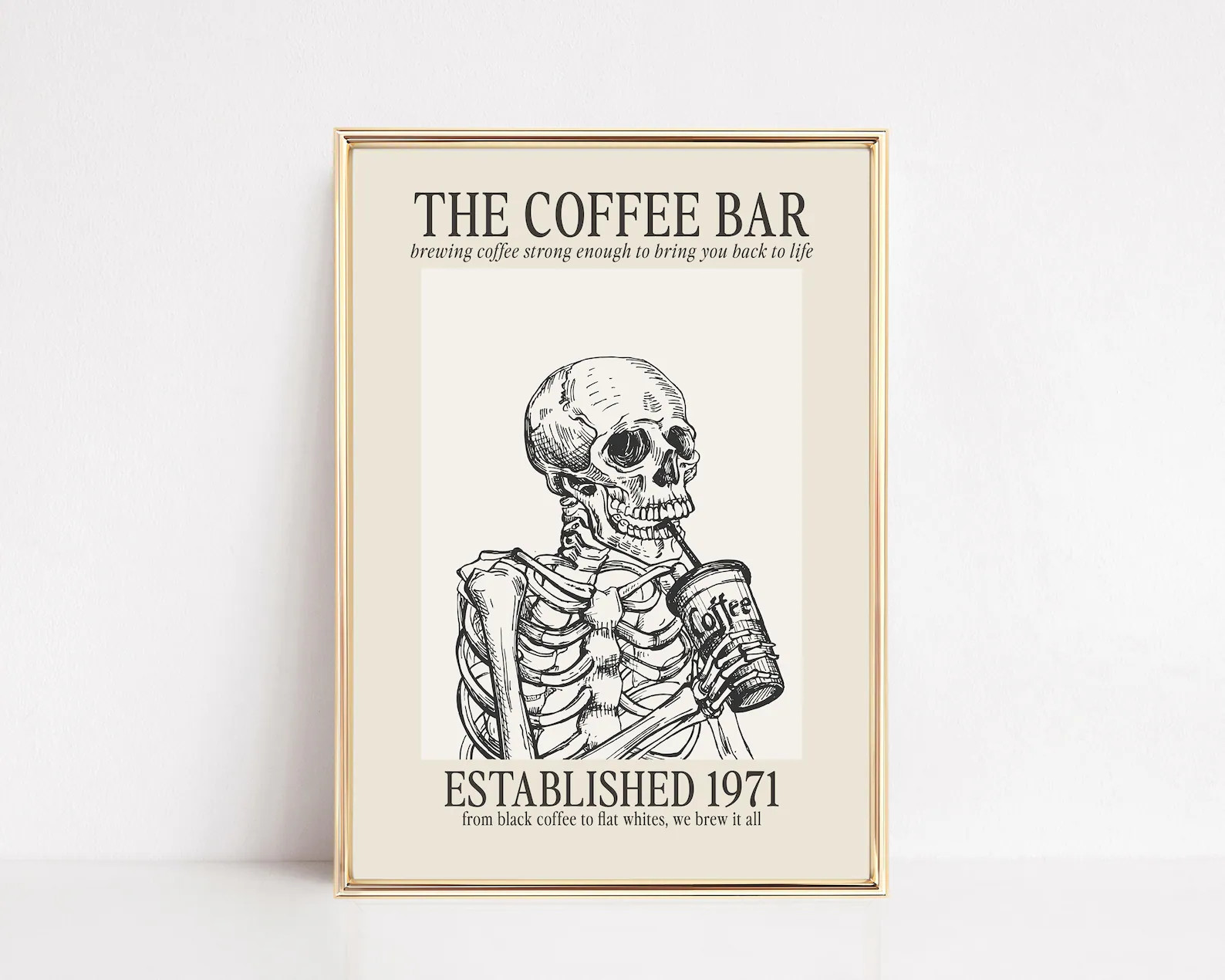 Coffee Wall Art Coffee Bar Print Halloween Coffee Bar - Etsy | Etsy (US)