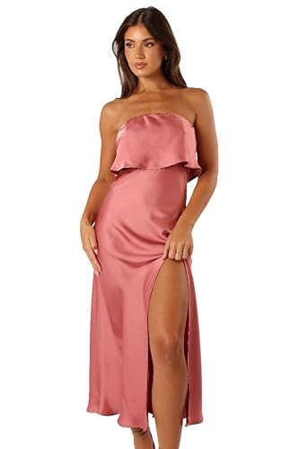 Petal & Pup Vienna Strapless Midi Dress - Dusty Rose L | Amazon (US)