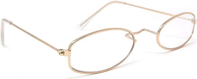 Skeleteen Old Man Costume Glasses - Gold Oval Granny Dress Up Eyeglasses - 1 Pair | Amazon (US)