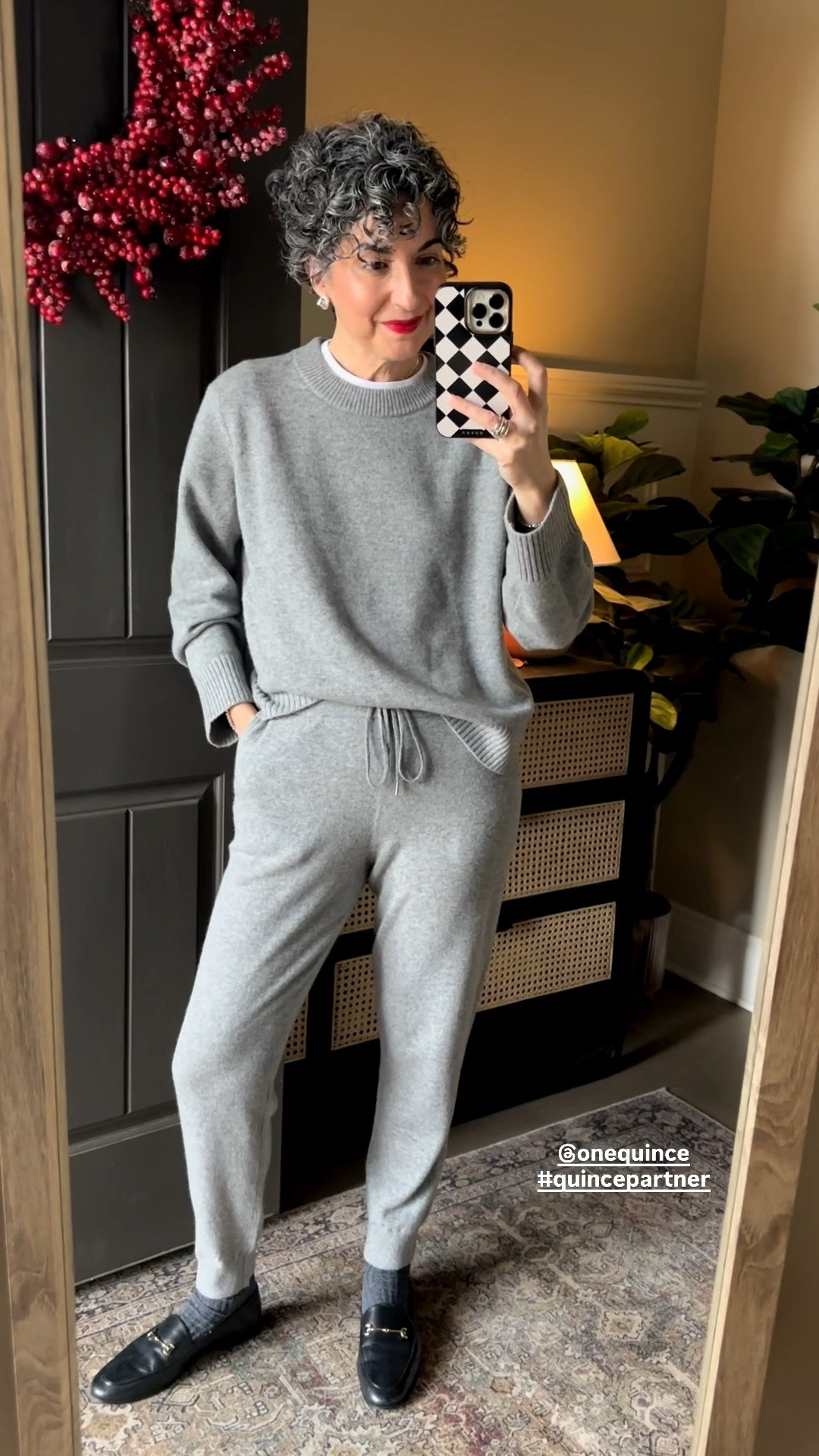 Wearing a medium in both sweater and pants. 
.
#quincepartner @onequince #liketkit @shop.ltk

#LTKTravel #LTKSeasonal