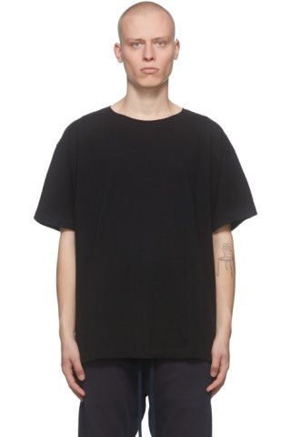 Black Raw Neck T-Shirt | SSENSE