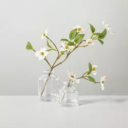 Faux White Delphinium Flower Stem Glass Arrangement Set - Hearth & Hand™ with Magnolia | Target