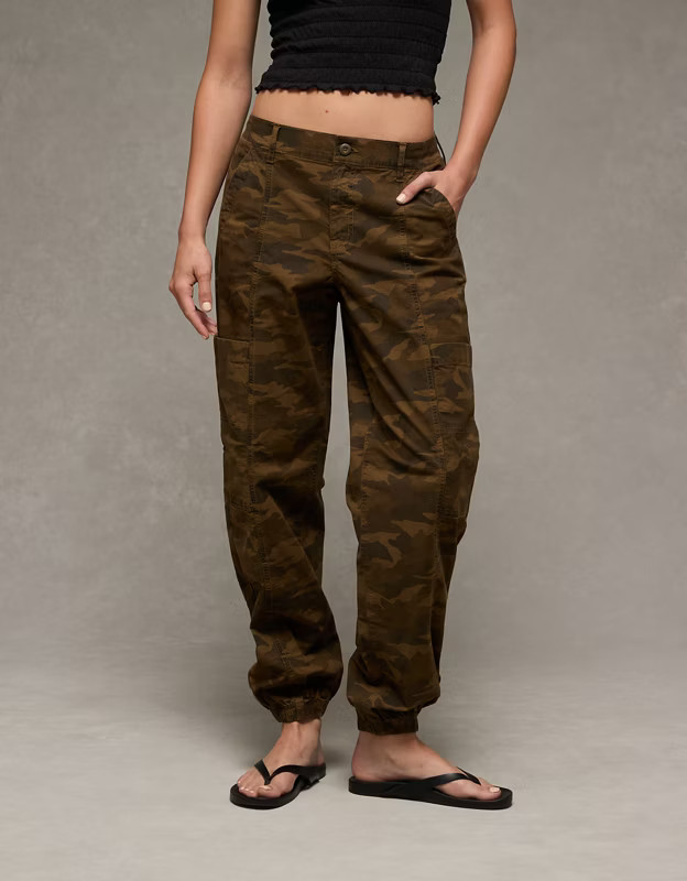 AE Stretch High-Waisted Baggy Cargo Jogger | American Eagle Outfitters (US & CA)