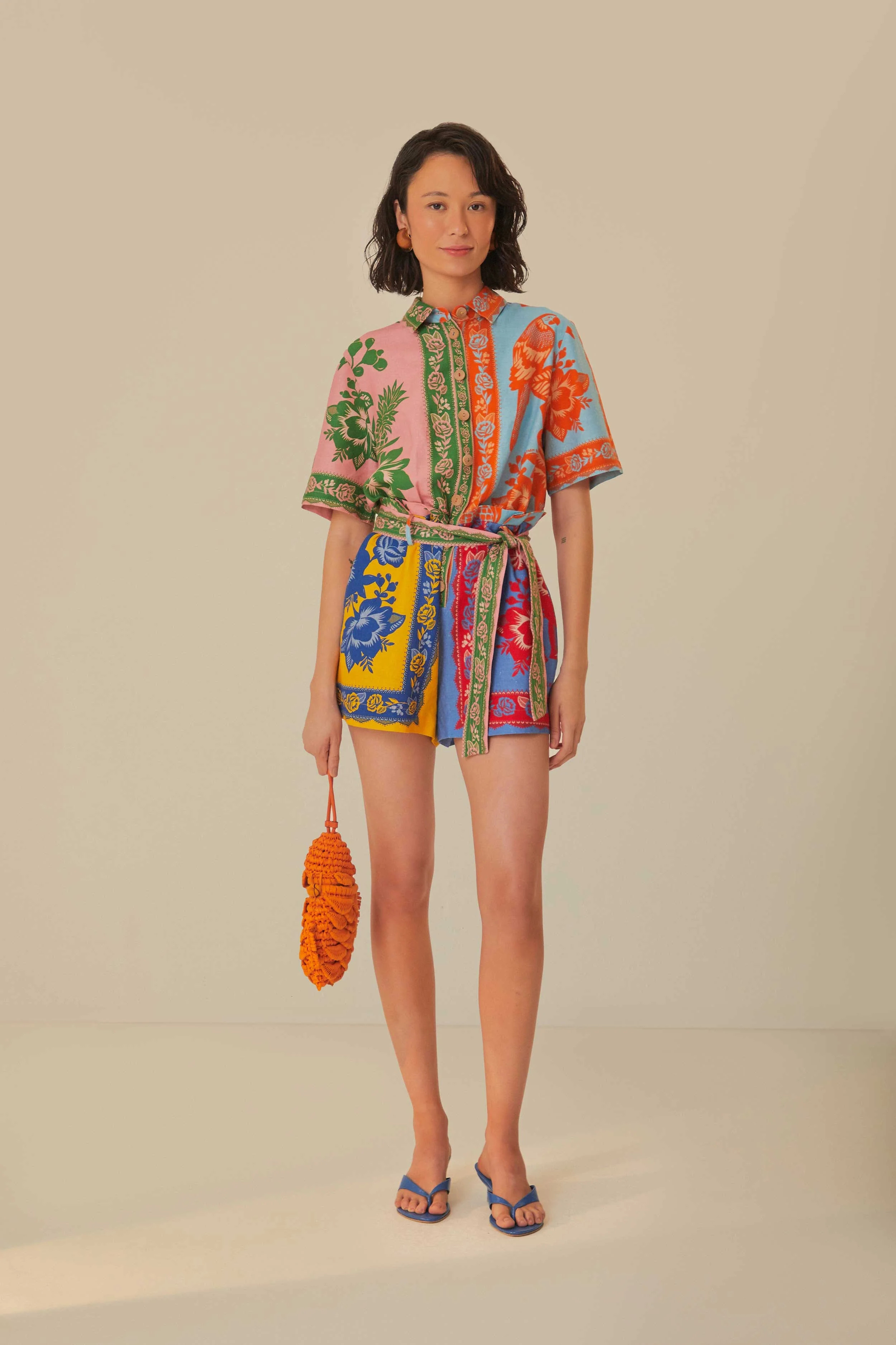 Mixed Lace Garden Scarves Romper | FarmRio (US)