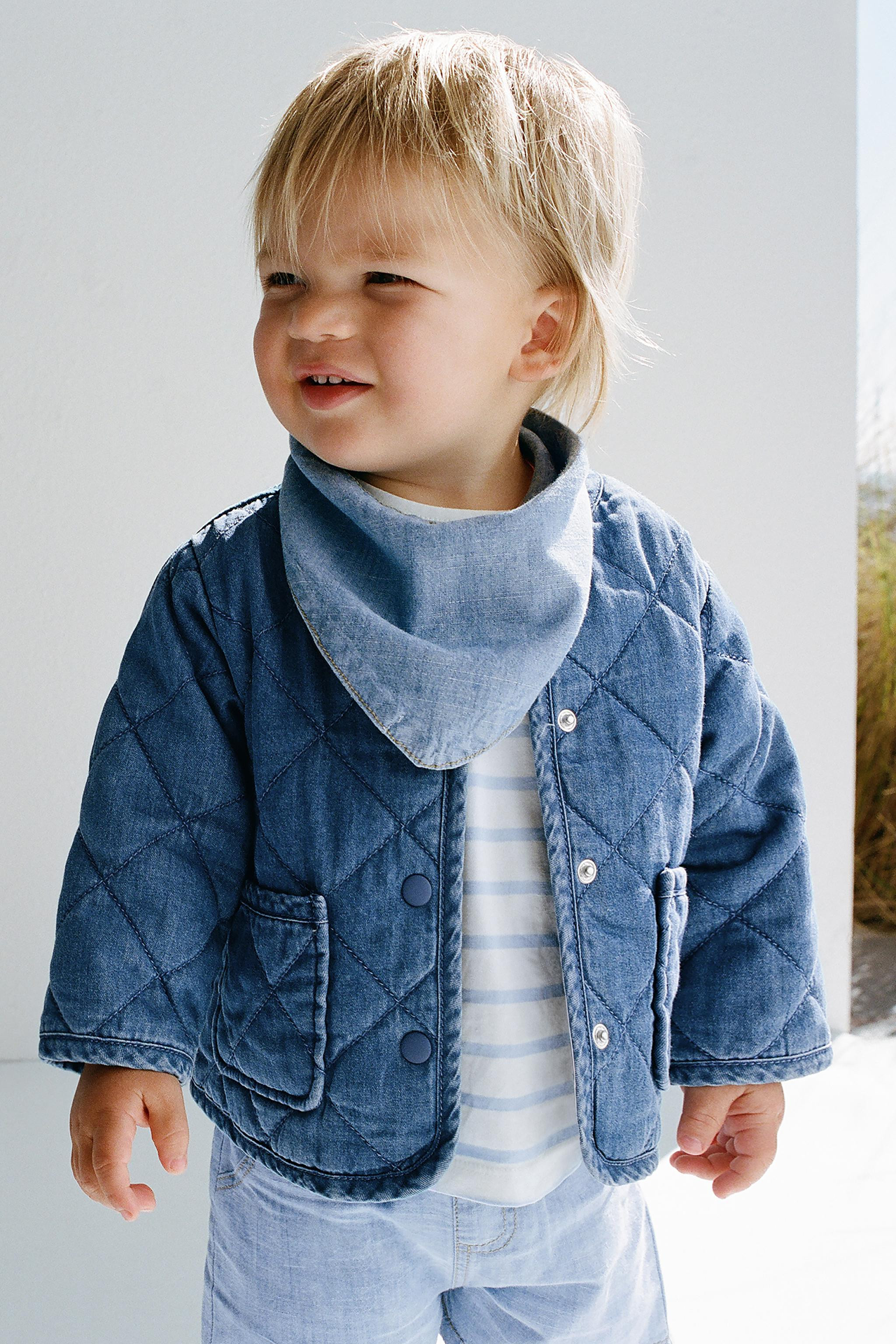 Denim bandana bib. Adjustable snap closure at the nape. | Zara US