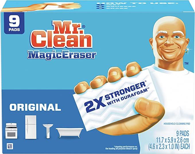 Mr. Clean Magic Eraser Original, Cleaning Pads with Durafoam, 9 Count | Amazon (US)