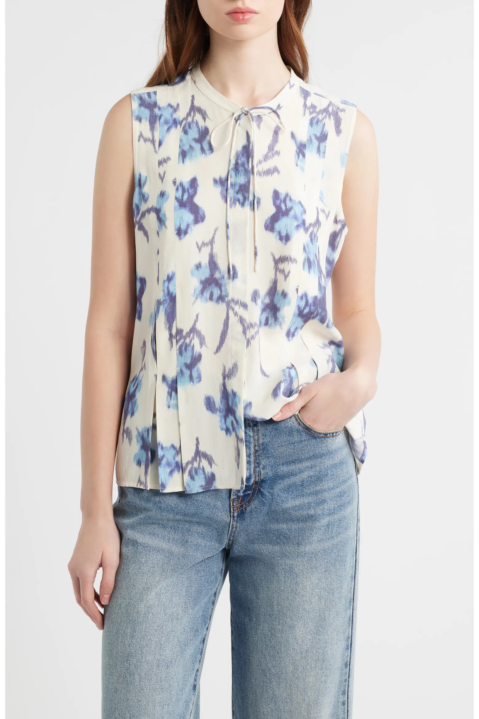Arden Floral Tie Neck Blouse (Women) | Nordstrom | Nordstrom