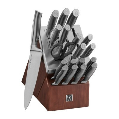 Henckels Graphite 20-pc Self-Sharpening Knife Set with Block, Chef Knife, Paring Knife, Utility Knife, Bread Knife, Steak Knife, Brown | Target